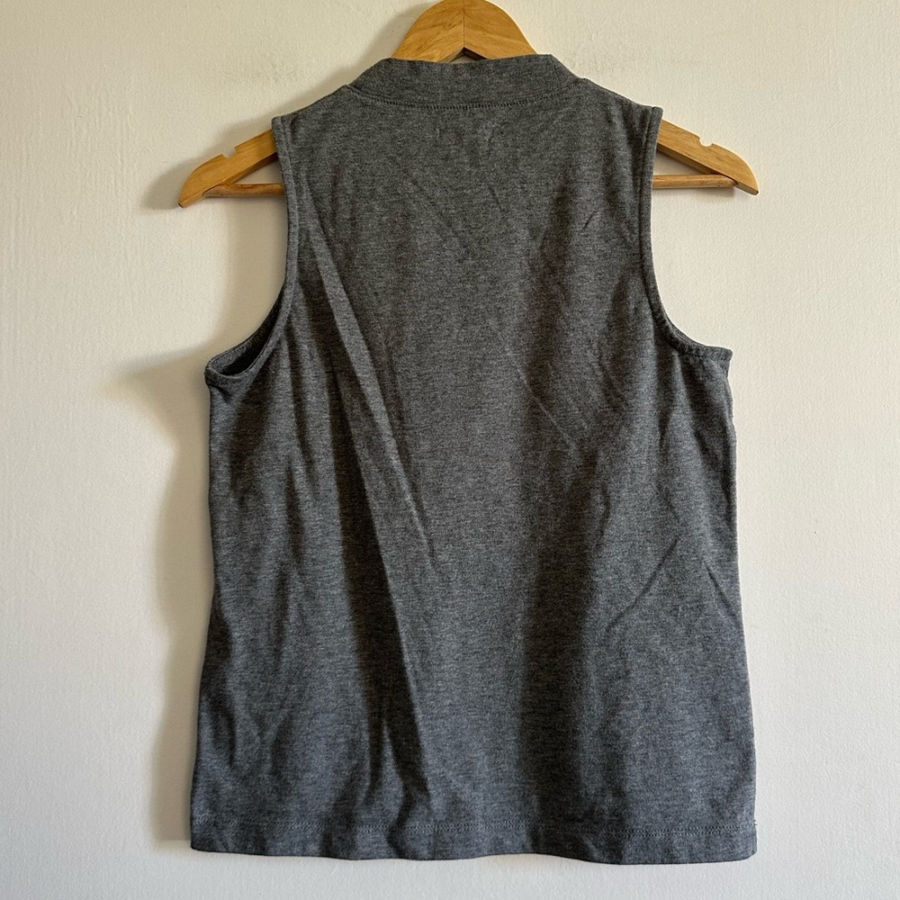 Madewell Gray Classic Basic Mock Neck Sleeveless Top size Small EUC - Picture 2 of 6